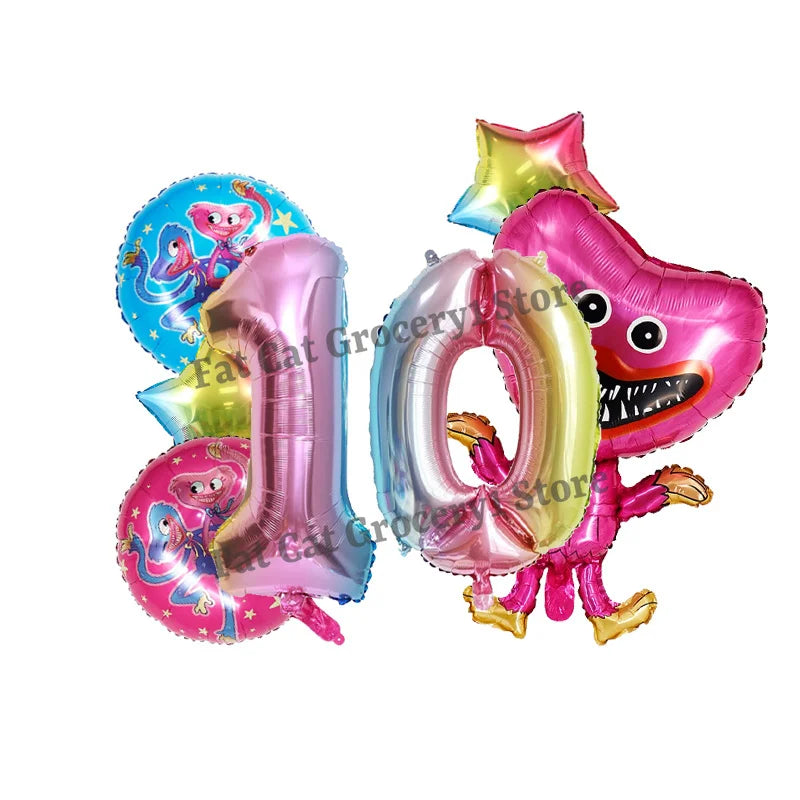 Poppys Playtime Anime Balloons New Kids Birthday Number 1-10 Ballons Baby Shower Gender Reveal Party Decoration Children Gift