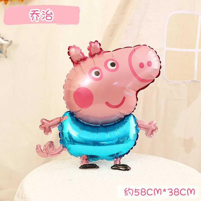 Peppa Pigs Birthday Decorative Ballons Set Aluminum Foil Balloon Number Balloons Set Party Decoration Photographic Props Gift