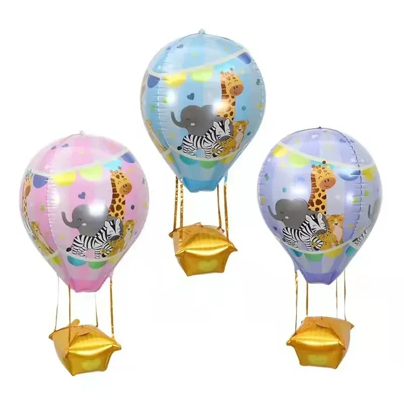 Cartoon 4D Aluminum Balloons Gold Silver Chrome Animal Ballon Children's Day Decorations Birthday Party Supplies Kids Toy Globos