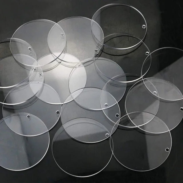 Gold Transparent Frosted Acrylic Perforated Discs 5/7.5/10cm Circular Decorative Boards for DIY Craft Projects