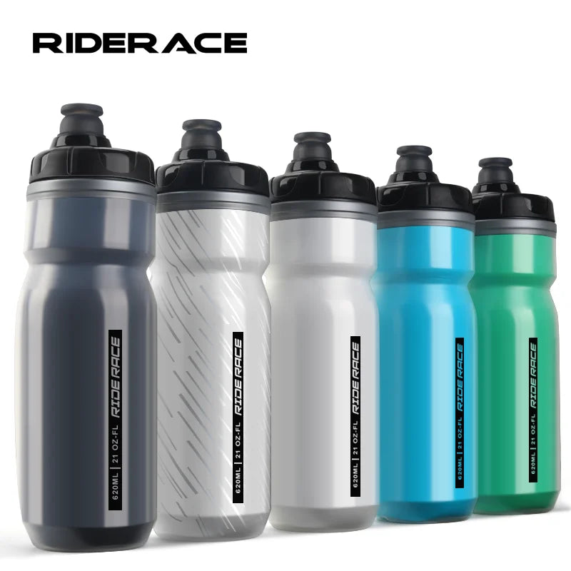 RIDERACE Bicycle Water Bottle Insulated Thermal Outdoor Sport Cycling Dual Layer Portable 620ml MTB Road Bike Cold Water Kettle