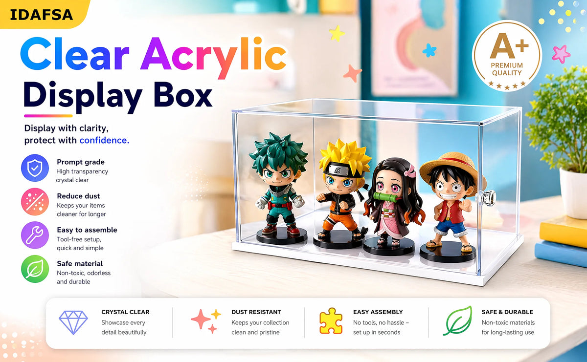 Acrylic Display Case 200 Sizes Available Can Be Opened With Handle, Which Is Beautiful, Dustproof, and Convenient for Storage