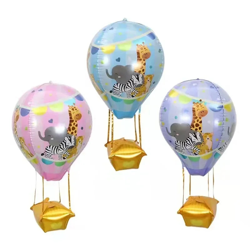 Cartoon 4D Aluminum Balloons Gold Silver Chrome Animal Ballon Children's Day Decorations Birthday Party Supplies Kids Toy Globos