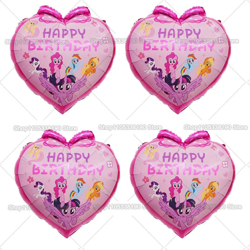 My Little Ponys Theme Balloon Set Baby Shower Party Ballons Cartoon Anime Balloons Decoration Photographic Prop Birthday Gift
