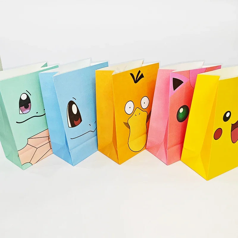 Pokemon Packing Bag Birthday Theme Gift Bag Pikachu Party Candy Snack Gift Bag Charmander Squirtle Children's Toy Gift