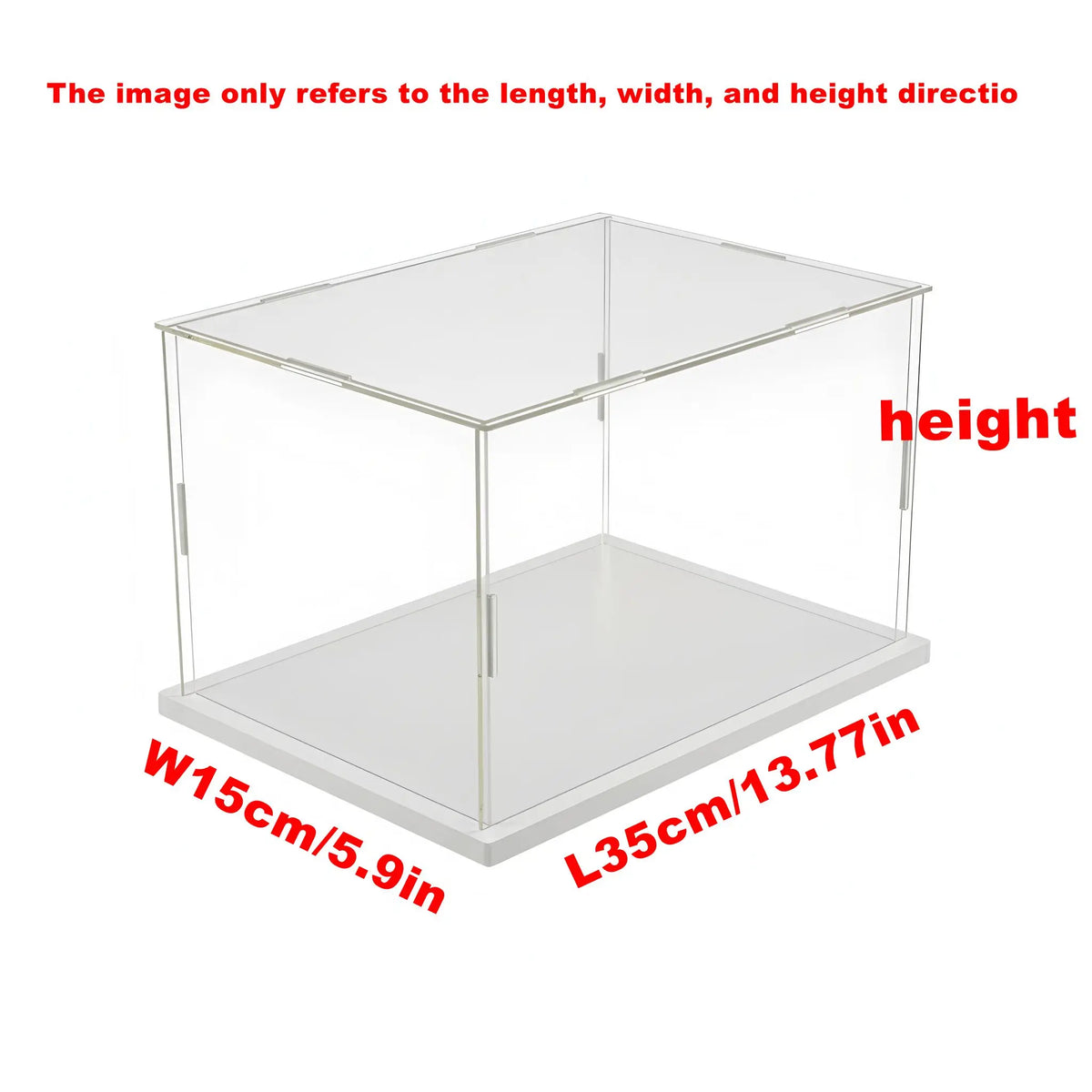 1pc Clear White Base Acrylic Display Box Dustproof Storage Display Cabinet, Suitable for Car Models/Toys/Collectibles