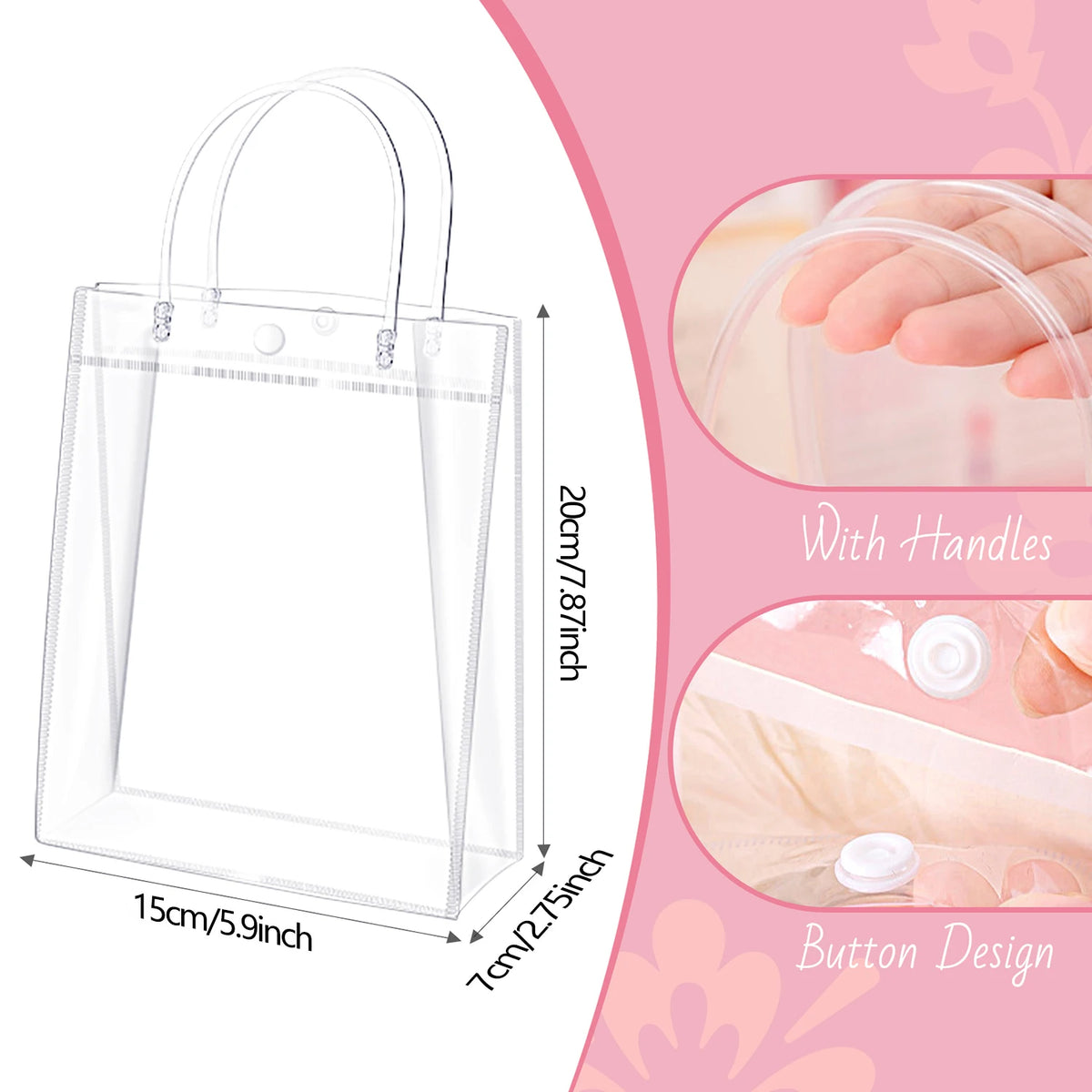 20pcs transparent gift bags, holiday gift packaging, birthday gift packaging, anniversaries, Valentine's gift bags, weddings