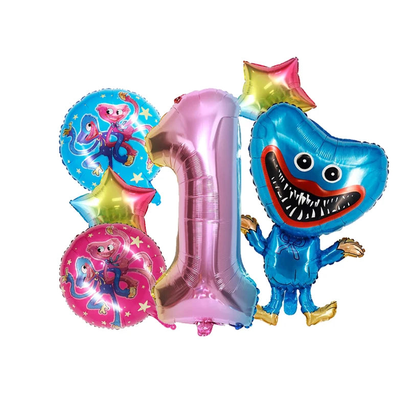 Poppys Playtime Anime Balloons New Kids Birthday Number 1-10 Ballons Baby Shower Gender Reveal Party Decoration Children Gift
