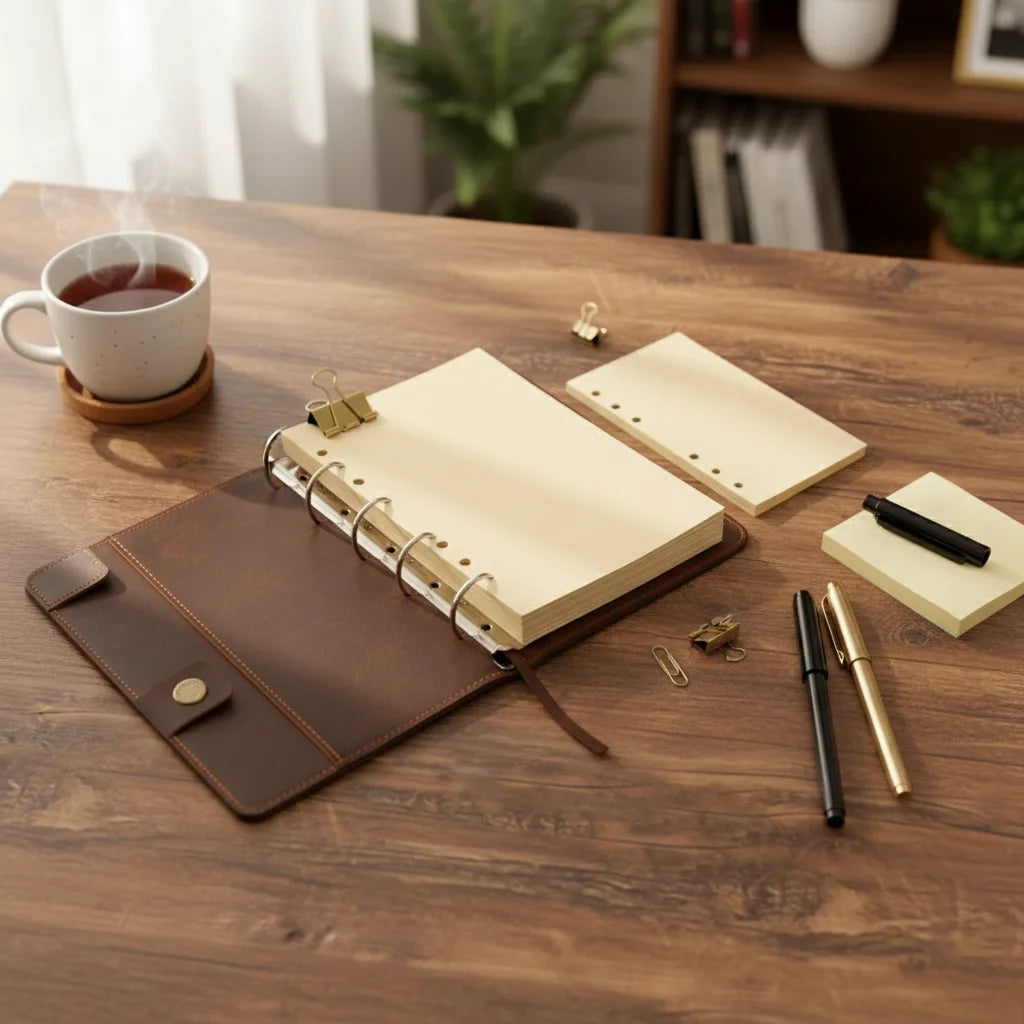 80Sheets Kraft Paper Loose Leaf Paper A5/A6/A7 Horizontal Line/Blank 6-hole Binder Inner Page Notepad Inside Paper Gift