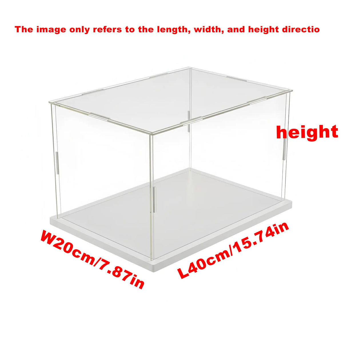 1pc Clear White Base Acrylic Display Box Dustproof Storage Display Cabinet, Suitable for Car Models/Toys/Collectibles