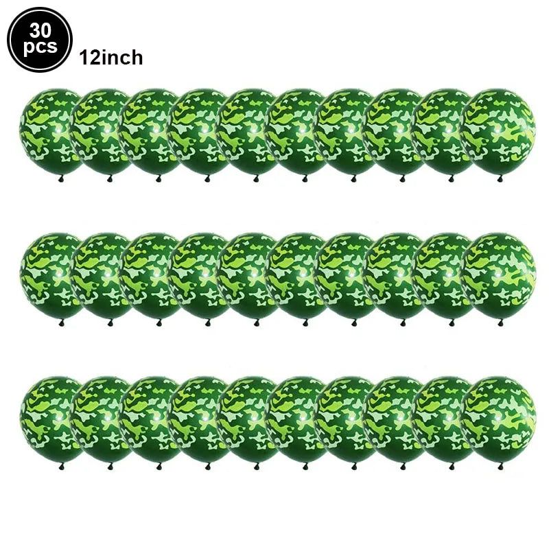 Camouflage Party Decoration Green Camo Latex Balloons Gun Tank Balloon Military Theme Decor Baby Shower Birthday Party Supplies