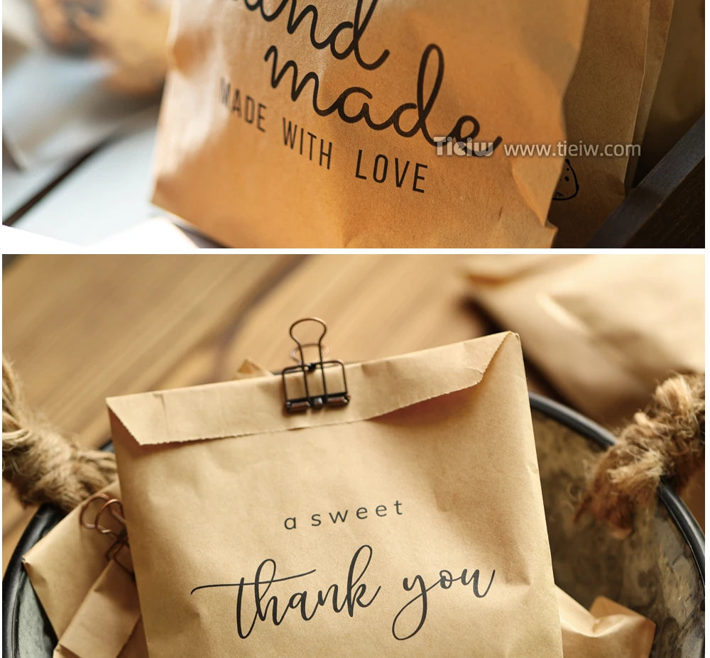 50PCS Personalized Wedding Favor Bags Custom Name Date Lottery Game Kraft Paper Perfect for Weddings Engagements Bridal Showers