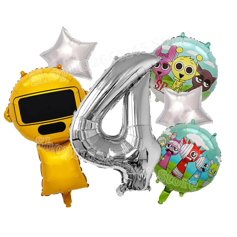 Sprunki Cute Balloons Kids New Digit 1-10 Party Decoration Boys Girls Birthday Baby Shower Gender Reveal Ballons Children Gift