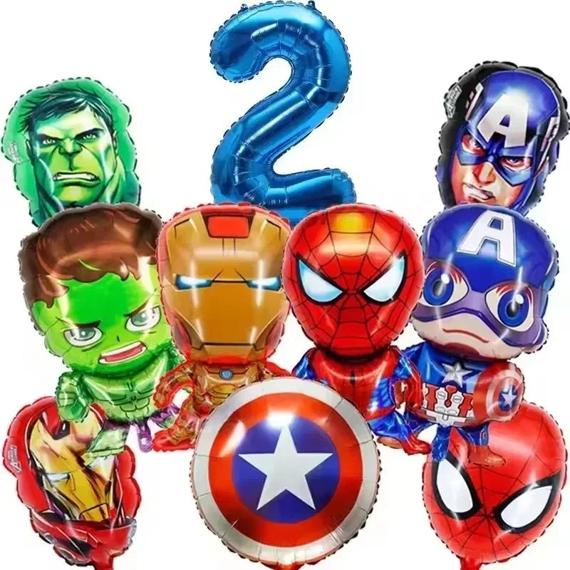 Spider and His Amazing Friends Spider Number Aluminum Balloons Birthday Party Decorations Balloon for Kids Baby Shower gifts