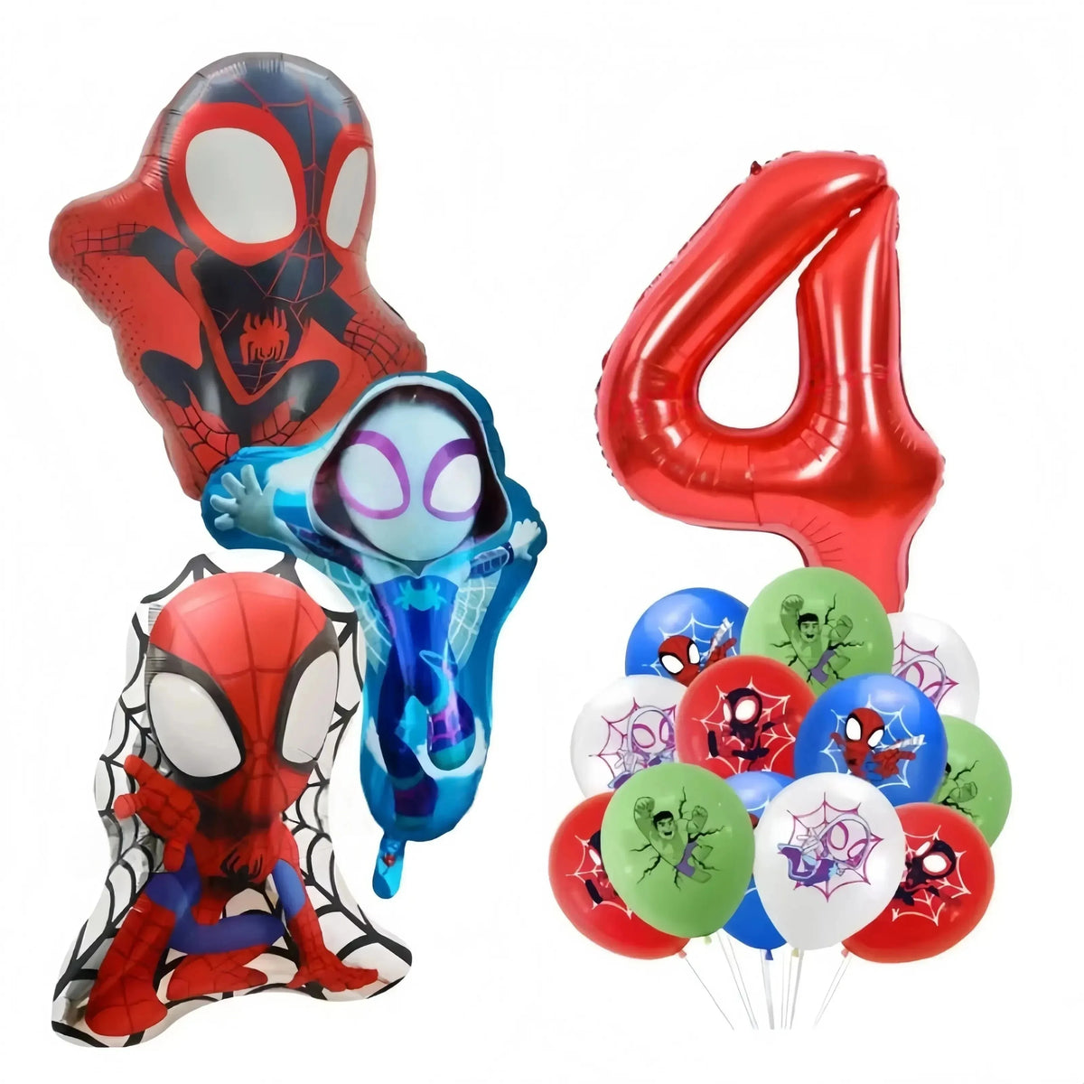 Spider and His Amazing Friends Spider Number Aluminum Balloons Birthday Party Decorations Balloon for Kids Baby Shower gifts