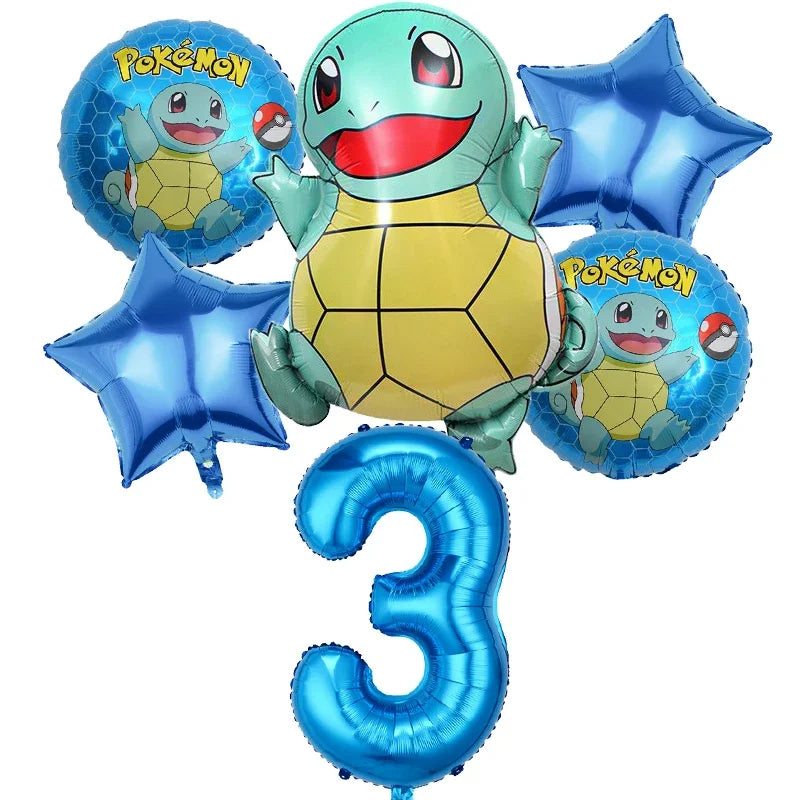 Pokemon Numbers Ballons Pikachu Charmander Birthday Balloons Party Decoration Baby Shower Ornaments Anime Room Decor Kids Gifts