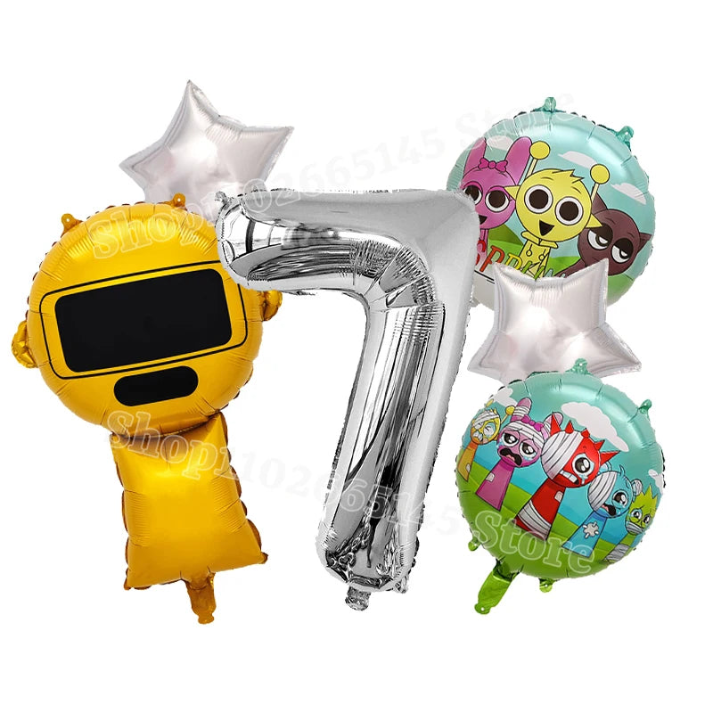 Sprunki Cute Balloons Kids New Digit 1-10 Party Decoration Boys Girls Birthday Baby Shower Gender Reveal Ballons Children Gift
