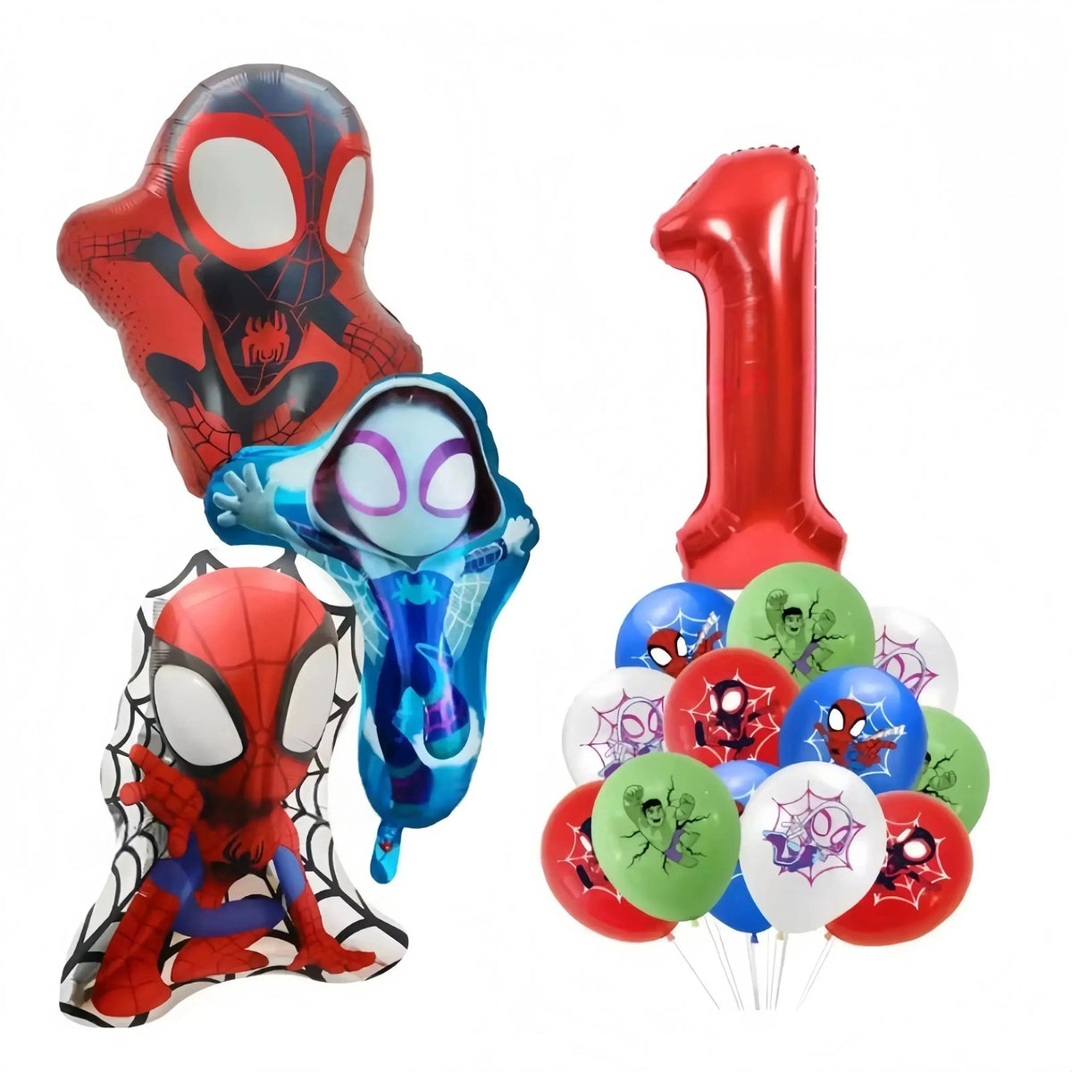 Spider and His Amazing Friends Spider Number Aluminum Balloons Birthday Party Decorations Balloon for Kids Baby Shower gifts