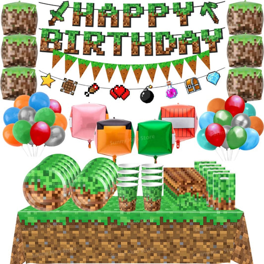 Birthday Party Decorations Balloon Paper Disposable Tableware Cup Plates Tablecloths Gift Bag Kids Gifts Baby Shower Supplies
