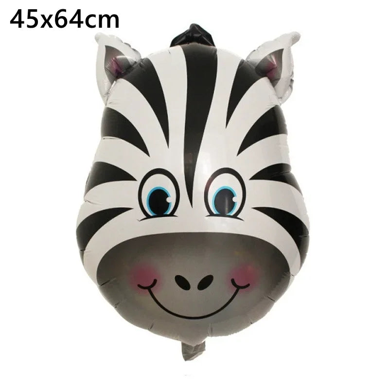 1Pcs Cartoon Animals Foil Ballons for Kids Jungle Safari Birthday Party Decor Tiger Monkey Giraffe Zoo Helium Balloon Supplies