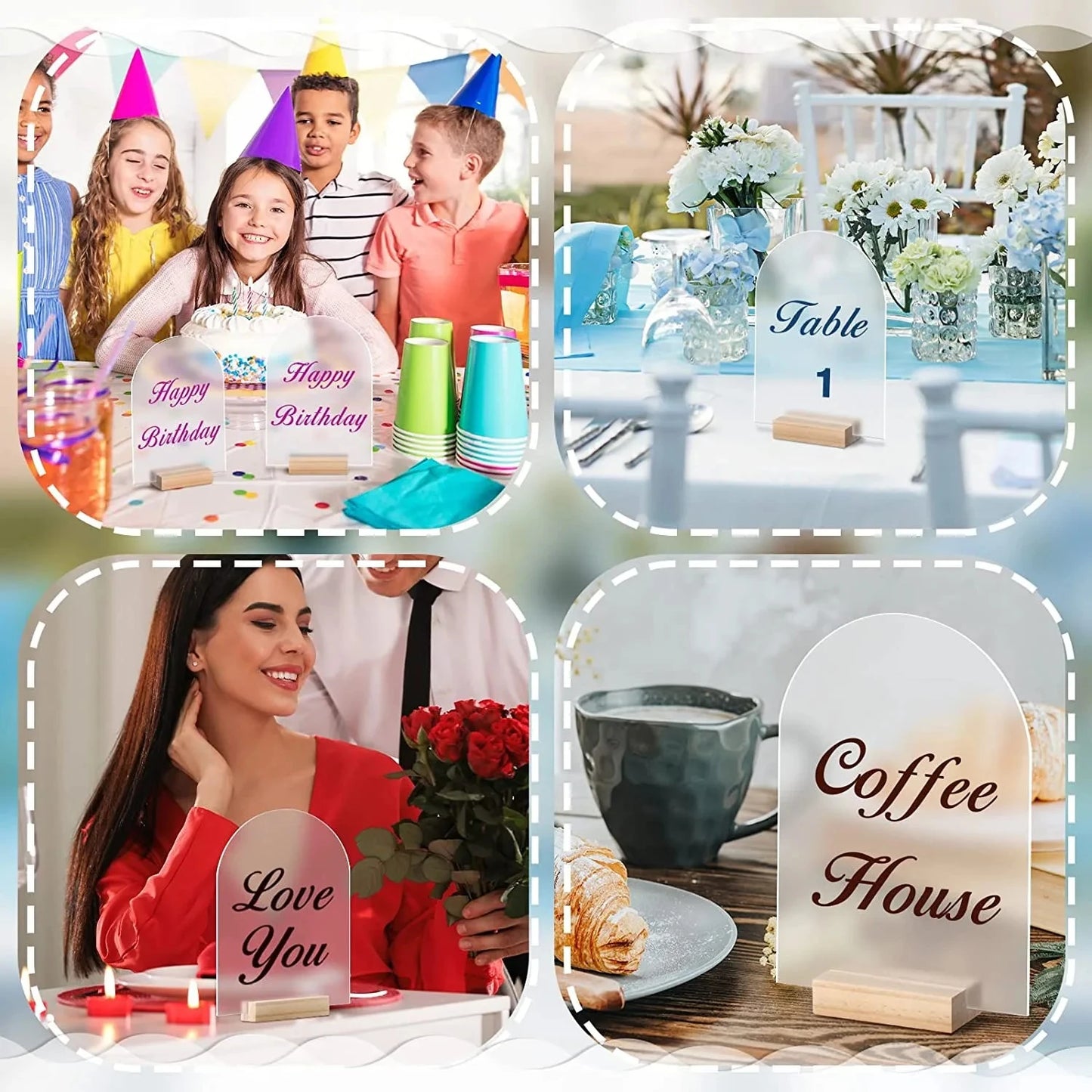 Blank Frosted/Clear Arch Acrylic Sign,DIY Arch Acrylic Blanks Acrylic Sheet for Wedding Events& Parties Centerpieces Decorations