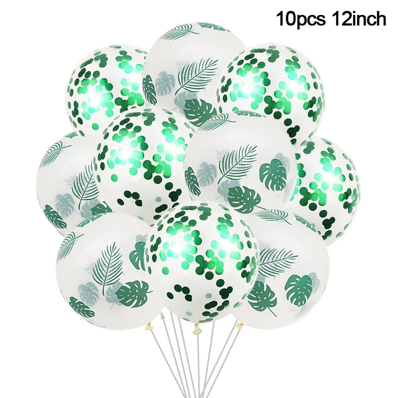 Hawaiian Party Decorations Ballons Tropical Palm Leaves Balloon Garland Summer Luau Theme Birthday Party Wedding Decorations