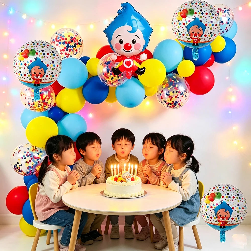 98pcs/Set Cartoon Clown Arch Garland Kit Foil Number Balloons Latex Air Globos Baby Shower Birthday Party Decorations Supplies