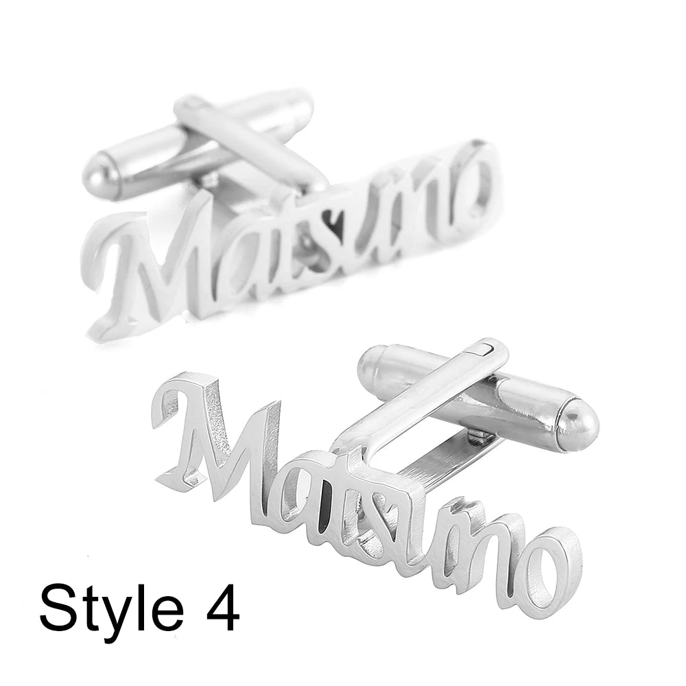 Gemelos Personalizados Boda Letter Name Cufflinks For MenCustom Initials Cuff Buttons Wedding Gifts LOGO Shirt Man Jewelry Cuffs