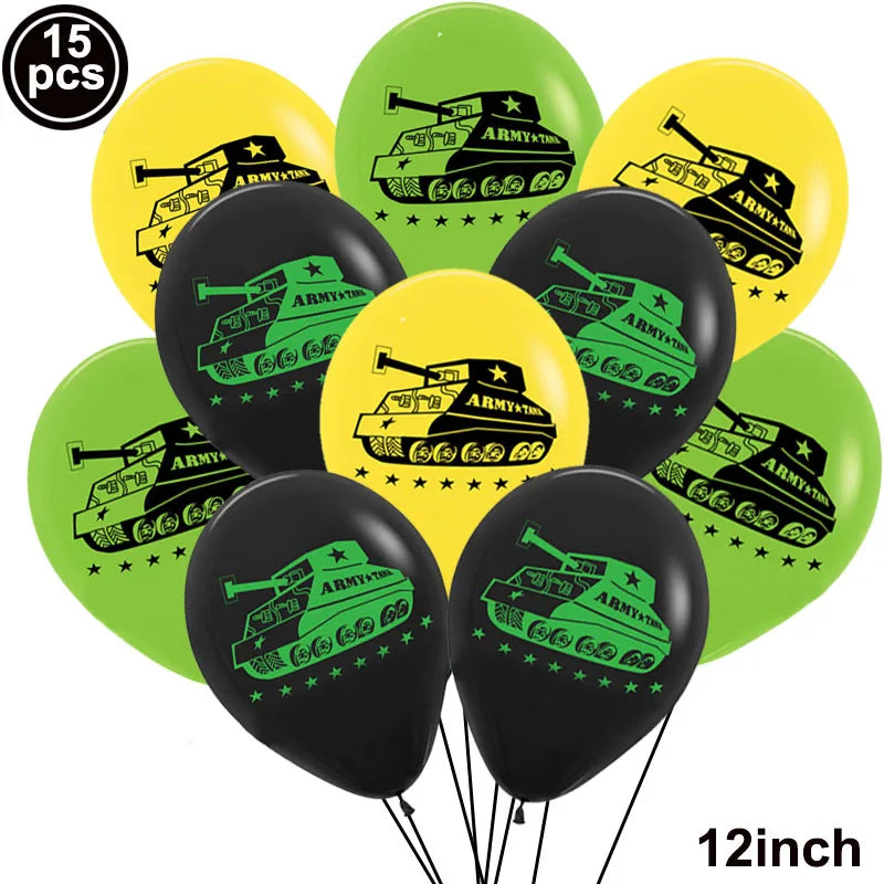 Camouflage Party Decoration Green Camo Latex Balloons Gun Tank Balloon Military Theme Decor Baby Shower Birthday Party Supplies