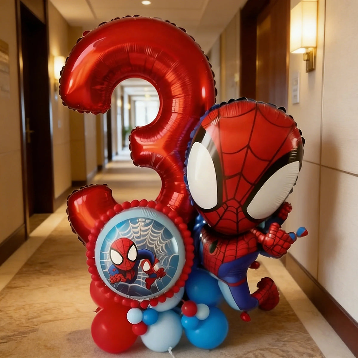 Spider and His Amazing Friends Spider Number Aluminum Balloons Birthday Party Decorations Balloon for Kids Baby Shower gifts