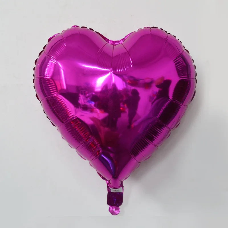 18 Inch Heart-shaped Aluminum Film Balloons For Valentine's Day Decorations Light Plate Heart-shaped Balloons Weddings
