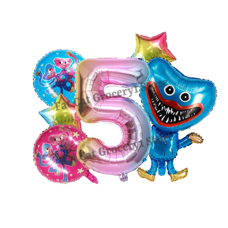 Poppys Playtime Anime Balloons New Kids Birthday Number 1-10 Ballons Baby Shower Gender Reveal Party Decoration Children Gift