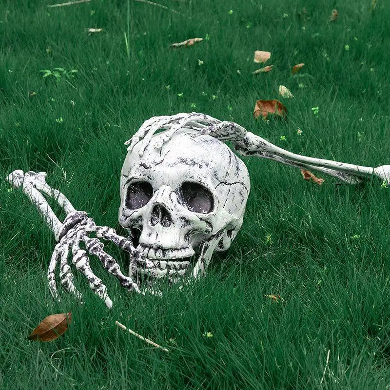 Halloween Decorations Home Decor Skeleton Head Outdoor Scary Props Realistic Skull Hands Yard Prank Festivals Party Supplies