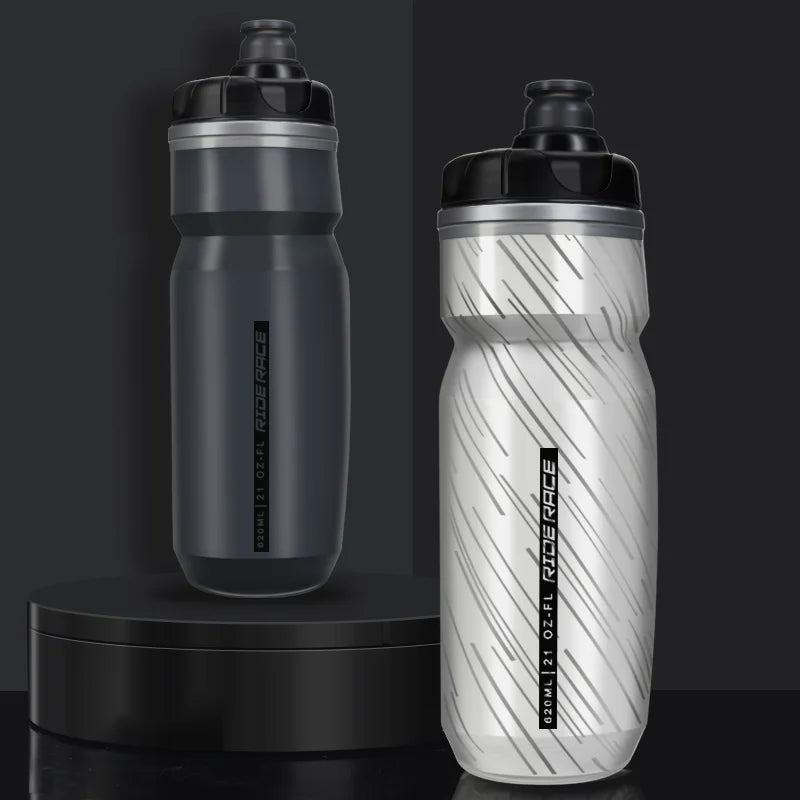 RIDERACE Bicycle Water Bottle Insulated Thermal Outdoor Sport Cycling Dual Layer Portable 620ml MTB Road Bike Cold Water Kettle