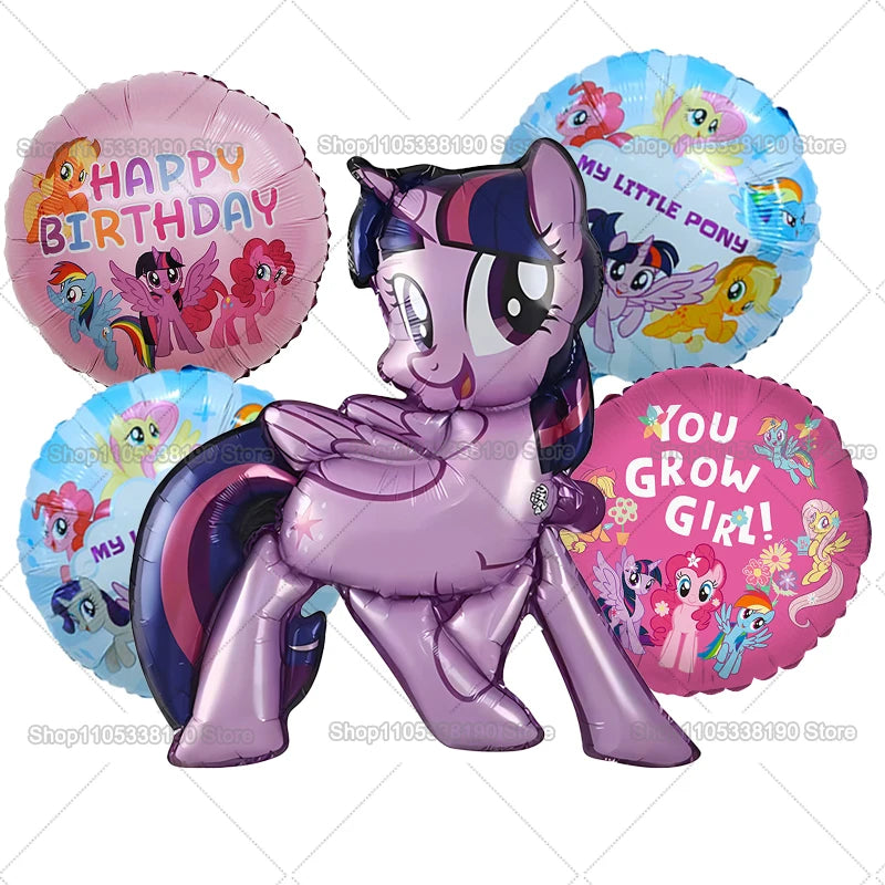 My Little Ponys Theme Balloon Set Baby Shower Party Ballons Cartoon Anime Balloons Decoration Photographic Prop Birthday Gift