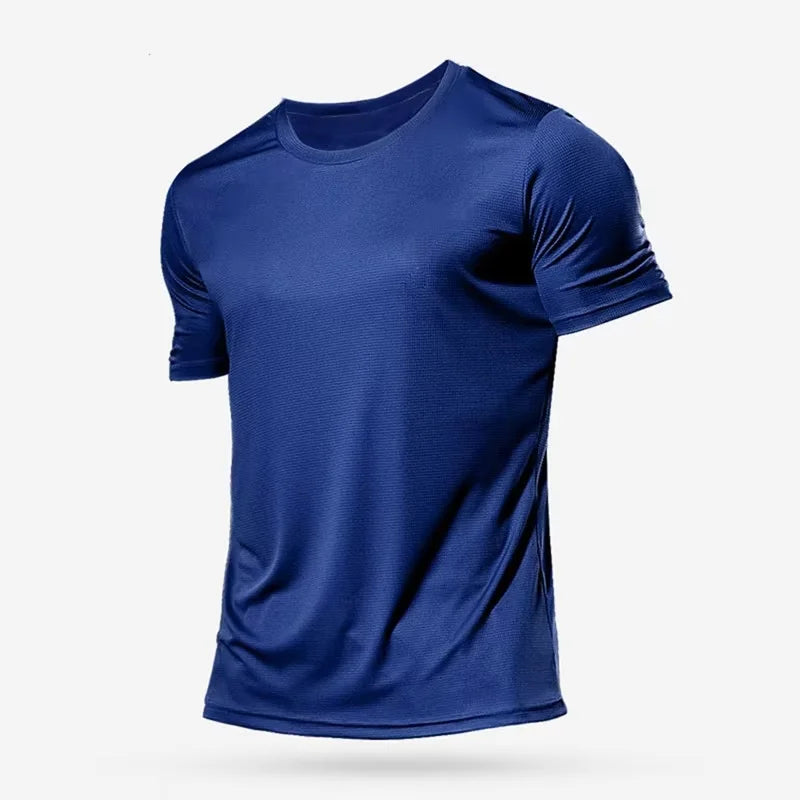 breathable comfortable short sleeve T-shirt casual light Gym Tops High quality men breathable fast drying running sports fitness