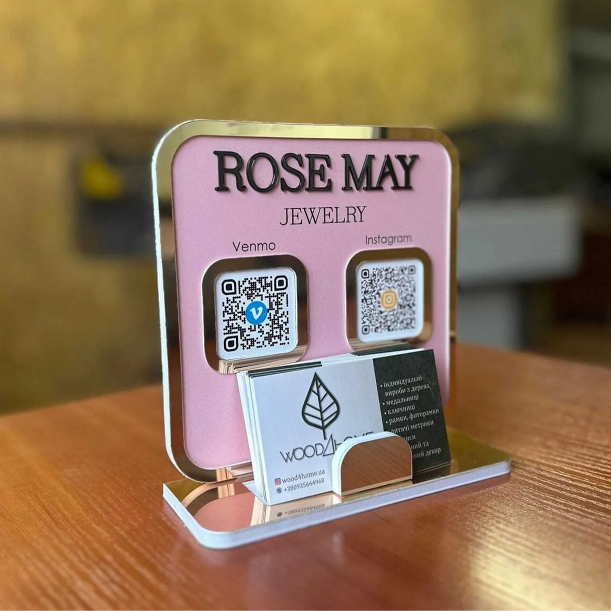 Personalized Multi QR Code Stand Acrylic Scanning Payment Display Business Store Restaurant Custom Logo Desktop Payment Sign