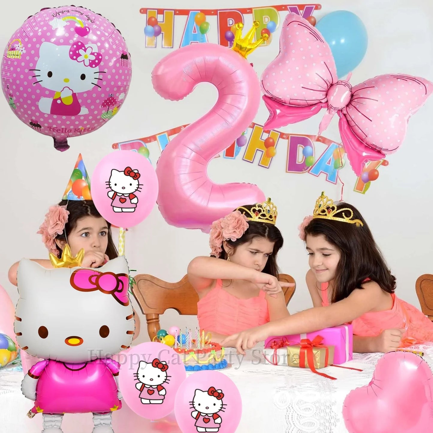 Hello Kitty Decoration Balloons Hello kitty Girl Party large Balloon Foil Balloon Latex Balloon Baby Shower Kitty Party Favors