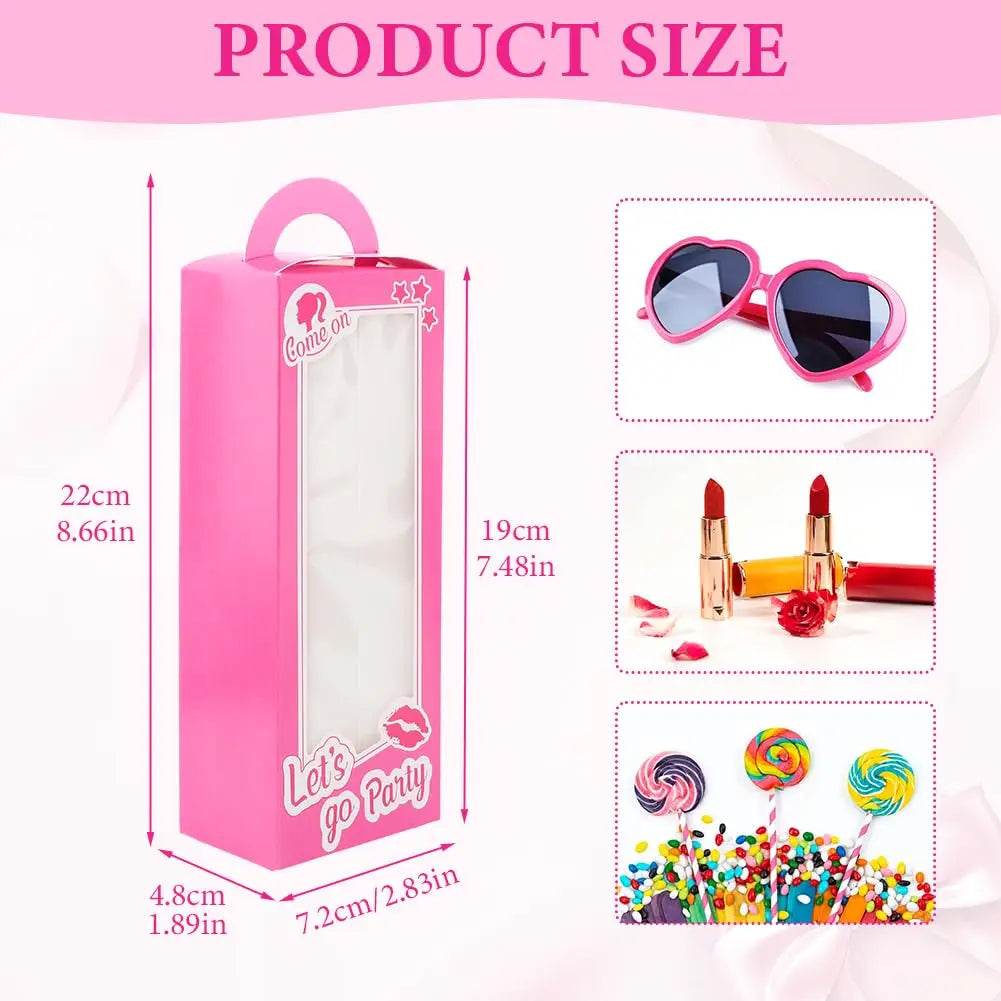 Hot Pink Girl Party Favor Boxes Princess Party Favors Gift Box Candy Boxes Pink Bachelorette Party Decoration For Girls Women