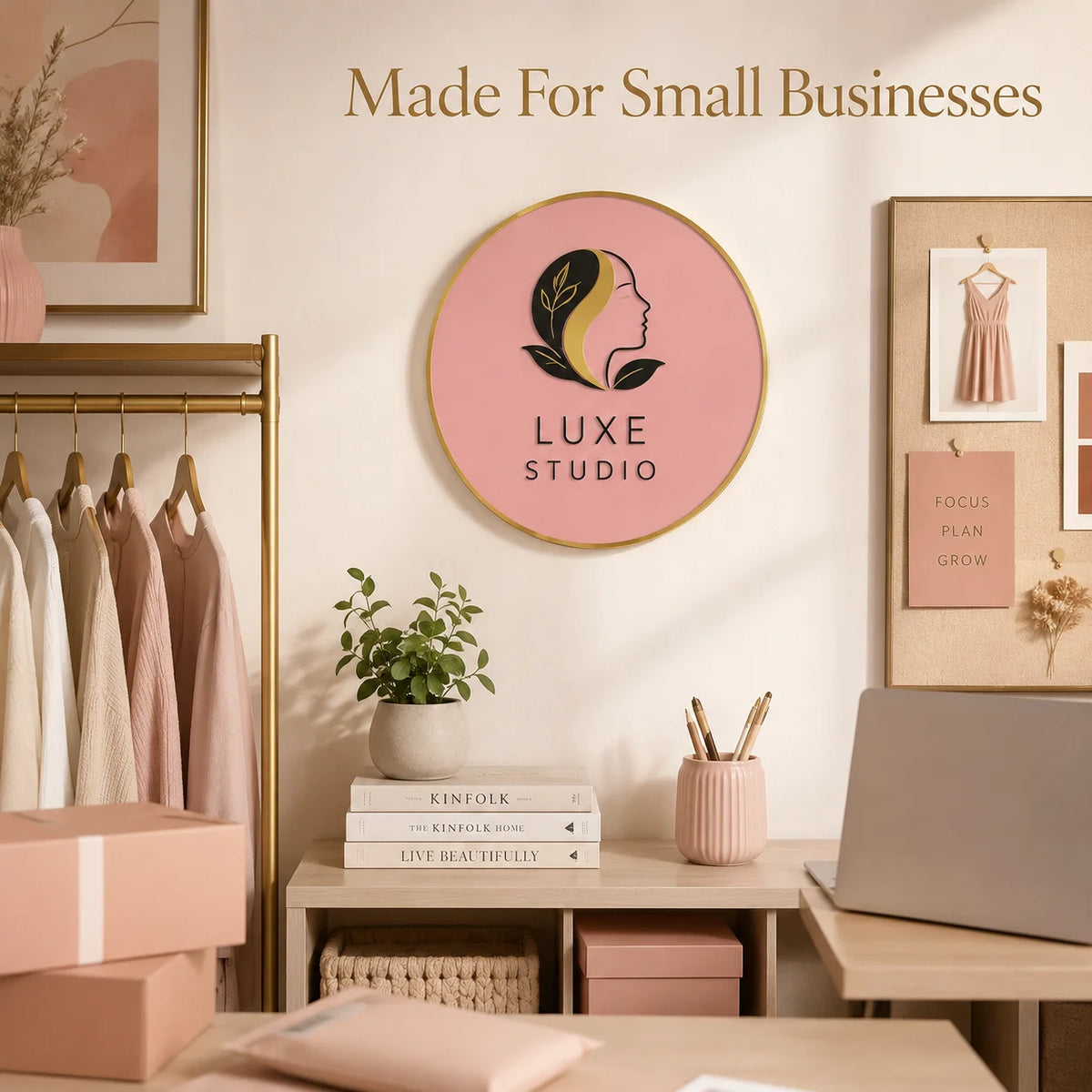 Custom Acrylic Business Sign Personalized Logo Plaque Round Wall Decor Office Shop Display Salon Cafe Studio Decoration Board