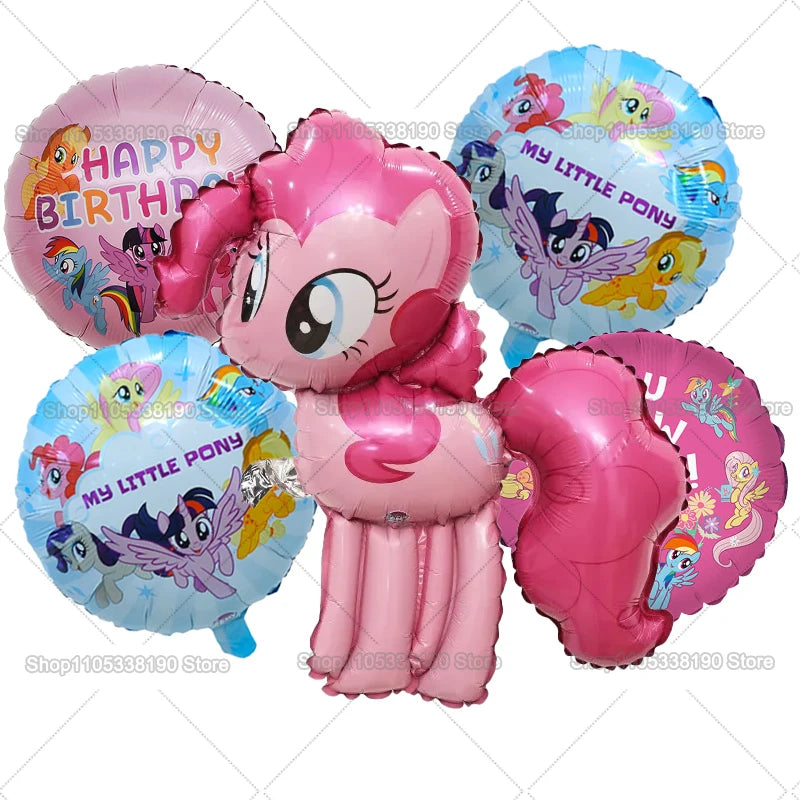 My Little Ponys Theme Balloon Set Baby Shower Party Ballons Cartoon Anime Balloons Decoration Photographic Prop Birthday Gift