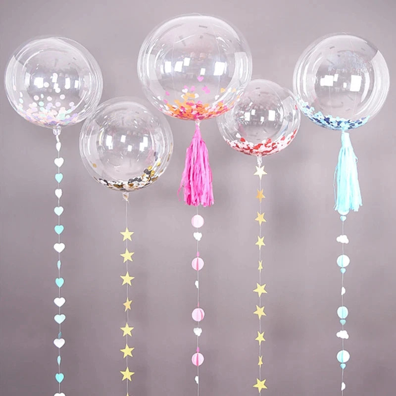 1-5pcs 18/20/24Inch Transparent Bobo Balloons Fillable Bubble Balloon for Wedding Birthday Party Decoration Air Helium Ballon