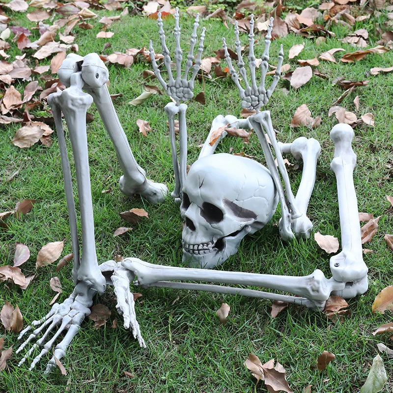 Halloween Decorations Home Decor Skeleton Head Outdoor Scary Props Realistic Skull Hands Yard Prank Festivals Party Supplies