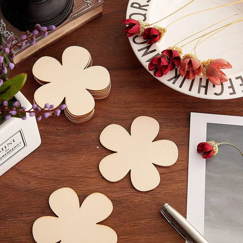 10pcs Butterfly Flower DIY Painting Wooden Crafts Wood Slices Ornaments For Birthday Wedding Party Table Decoration Kids Crafts