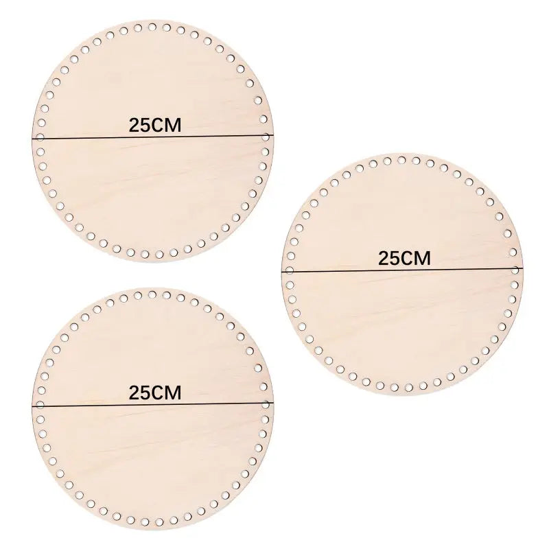 3pcs Wooden Crochet Basket Base Round Square Rectangle Ellipse Bottom Crochet Basket Hand-Woven DIY Crafts Supplies Making Tools