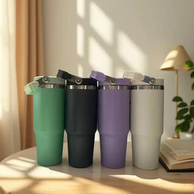 Stainless Steel Thermal Water Bottle Keeps Cold and Heat Thermal Mug Portable Tumbler Vacuum Flask Car Insulated Cup
