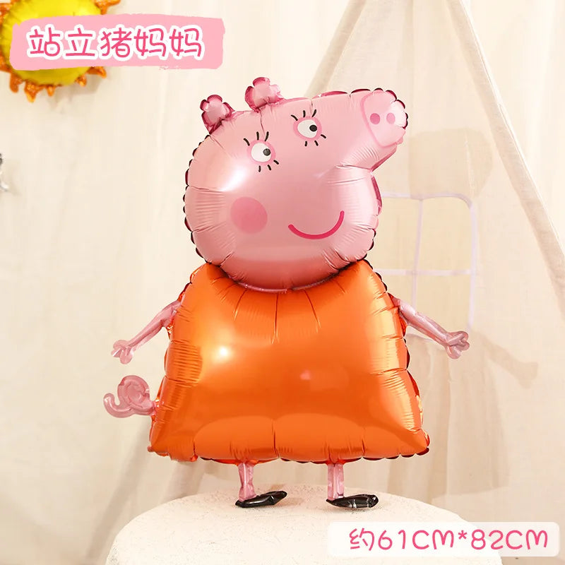 Peppa Pigs Birthday Decorative Ballons Set Aluminum Foil Balloon Number Balloons Set Party Decoration Photographic Props Gift