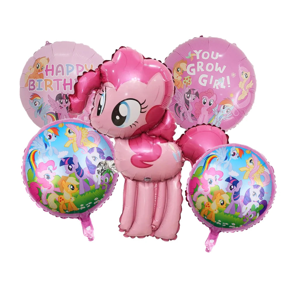 My Little Ponys Theme Balloon Set Baby Shower Party Ballons Cartoon Anime Balloons Decoration Photographic Prop Birthday Gift