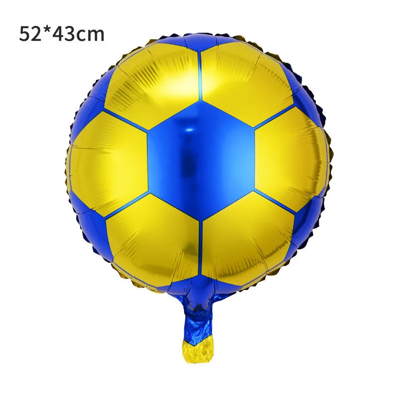 18 inch black and white football, rugby, basketball, baseball, sports aluminum film balloons, sports game decorations, balloons