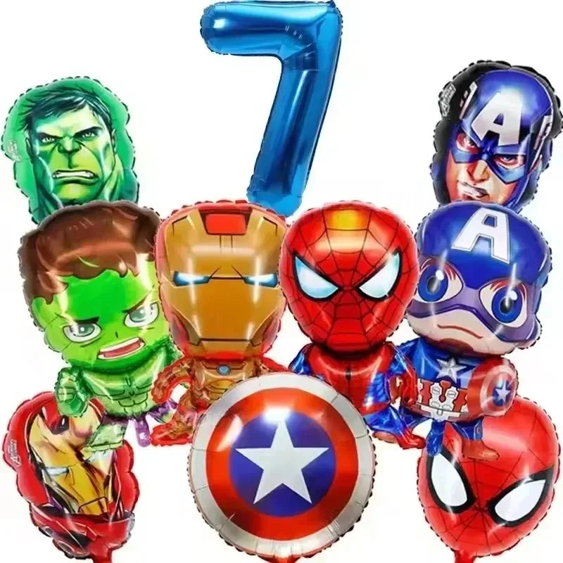 Spider and His Amazing Friends Spider Number Aluminum Balloons Birthday Party Decorations Balloon for Kids Baby Shower gifts